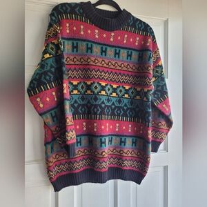 Vintage International Sportswear Co. Womens Sweater, Size 1X, Multi Color
